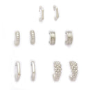 Silver Plated 5 Pairs Combo Set Geometric Earrings for Women and Girls