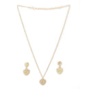 Gold Toned Alloy XOXO Heart Pendant Necklace Set for Women & Girls