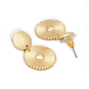 Gold Toned Alloy Heart Sunburst Pendant Necklace Set for Women