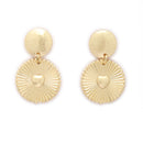 Gold Toned Alloy Heart Sunburst Pendant Necklace Set for Women
