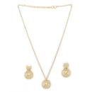 Gold Toned Alloy Heart Sunburst Pendant Necklace Set for Women