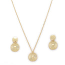 Gold Toned Alloy Heart Sunburst Pendant Necklace Set for Women