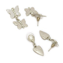 Oxidised Silver Alloy Butterfly & XOXO Heart Pendant Necklace Set Combo for Women & Girls