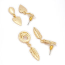 Gold Toned Alloy Heart & Feather Pendant Necklace Set Combo for Women & Girls