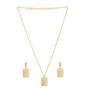 Gold Toned Alloy Lock & Yours Truly Pendant Necklace Set Combo for Women & Girls