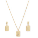 Gold Toned Alloy Yours Truly Pendant Necklace Set for Women