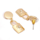 Gold Toned Alloy Heart Lock Pendant Necklace Set for Women