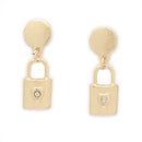 Gold Toned Alloy Heart Lock Pendant Necklace Set for Women
