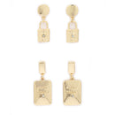 Gold Toned Alloy Lock & Yours Truly Pendant Necklace Set Combo for Women & Girls