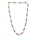 Gold Plated Alloy Double Pearl Mala Pendant Necklace for Women