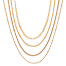 Gold-toned Alloy Layered Chain Necklace Combo for Women