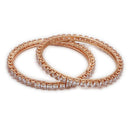ZENEME Rhodium Plated AD Pastel Square-Cut Tennis Line Necklace Set with Earrings & Bangles for Women & Girls