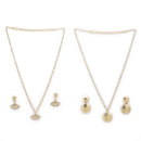 Minimalist Gold-Plated Disc Pendant Necklace Set