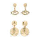 Minimalist Gold-Plated Disc Pendant Necklace Set