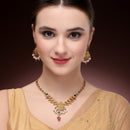 Gold Plated Multicolor Stylish Necklace Set for Woman
