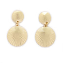 Gold Toned Alloy Textured Sunray Disc Pendant Necklace Set for Women