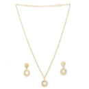 Gold Toned Alloy Enamled Heart Pendant Necklace Set for Women & Girls