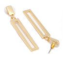 Gold Toned Alloy Geometric Rectangle Pendant Necklace Set for Women & Girls