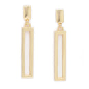 Gold Toned Alloy Geometric Rectangle Pendant Necklace Set for Women & Girls