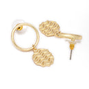 Gold Toned Alloy Wave Texture Pendant Necklace Set for Women & Girls