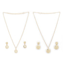 Gold Plated Stylish Pendent Necklace Combo Set For Woman