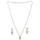 Stylish Minimal Rhodium Plated Alloy Heart Pendant Necklace Set for Women