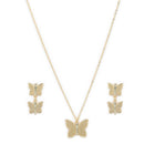 Gold-Plated Alloy Heart Design Pendant Necklace Set for Women