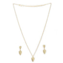 Gold Plated Alloy Heart Pendant Necklace Set for Women