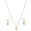 Gold Plated Alloy Heart Pendant Necklace Set for Women