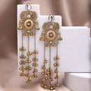 Traditional Ethnic Gold Plated Ghungroo Long Kashmiri Earrings