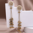 Gold Plated Ethnic Party Wear Long Ghungroo Kashmiri Earrings