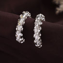 Gold Plated White AD Stone Western Hoop Earrings For Women