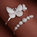 Rhodium Plated Set Of 2 Silver Toned Openable Cuff for Women