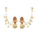 Gold Plated Traditional Ethnic Red Pearl Stone Kashmiri Earrings