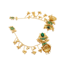 Ethnic Kashmiri Traditional Gold Plated Pearl Green Stone Earrings