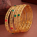 Gold Plated Multicolor Contemporary Bangles for Women & Girls