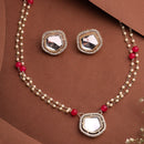 Gold Plate Kundan & Pearl Studded White Jewellery Set