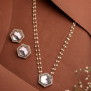 Gold Plate Kundan & Pearl Studded Jewellery Set