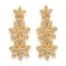 Gold Plated Floral Shaped White American Diamond Studded Jewellery Set