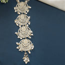 Gold Pleated Kundan Bridal Hair Choti with Pearls