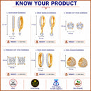 Gold Plated Hoop, Stud & Drop Earring Combo Set of 6 Pairs for Women & Girls