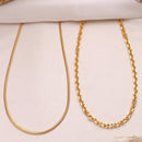 Gold Plated Snake & Cuban Link Chain Combo for Men & Boys