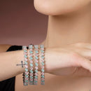 ZENEME Set of 4 Rhodium Plated Prismatic Harmony Pin & Green Bangles for Women & Girls (2.4)