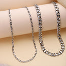 Silver Plated Box & Cuban Link Chain Combo for Men & Boys