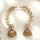 Gold Plated Floral Leaf Vine Jhumka Ear Cuff Earrings for Women & Girls