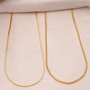 Gold Plated Box & Wheat Link Chain Combo for Men & Boys