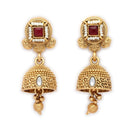 ZENEME Gold Plated Traditional Pearl Cluster Necklace with Matching Earring Antique Jewellery Set For Women & Girls Gold Toned Necklace Set For Woman