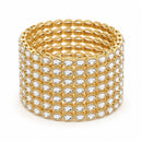 ZENEME Set of 8 Gold Plated Kundan Crystal Line Bangles for Women & Girls