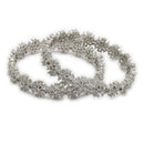 ZENEME Rhodium Plated White American Diamond Floral Cluster Teardrop Necklace Set with Earrings & Set of 2 Bangles for Women & Girls