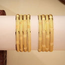 ZENEME Set of 8 Gold Plated Line Textured Ribbed Bangles for Women & Girls